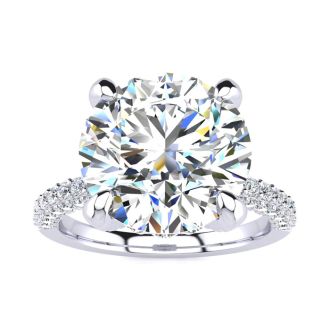 4 3/4 Carat Halo Diamond Engagement Ring With 4 Carat Center Diamond In 14K White Gold