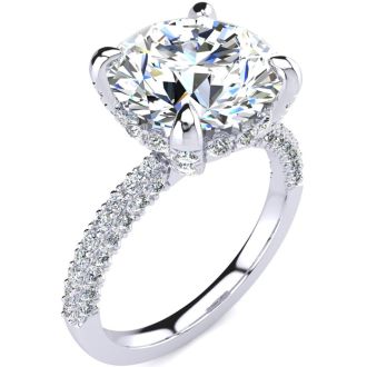 4 3/4 Carat Halo Diamond Engagement Ring With 4 Carat Center Diamond In 14K White Gold