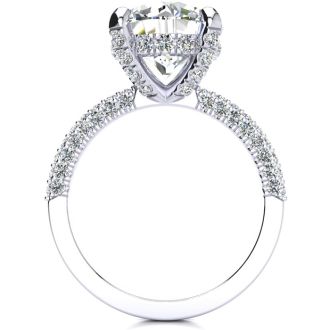 4 3/4 Carat Halo Diamond Engagement Ring With 4 Carat Center Diamond In 14K White Gold