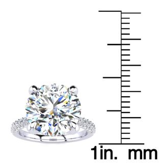 4 3/4 Carat Halo Diamond Engagement Ring With 4 Carat Center Diamond In 14K White Gold