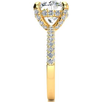 4 3/4 Carat Halo Diamond Engagement Ring With 4 Carat Center Diamond In 14K Yellow Gold