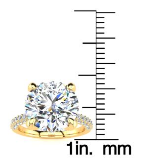 4 3/4 Carat Halo Diamond Engagement Ring With 4 Carat Center Diamond In 14K Yellow Gold