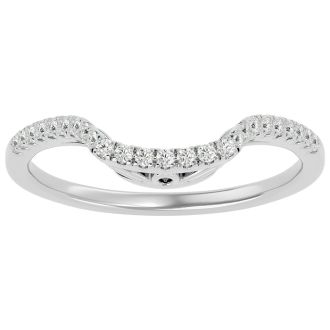 1/4 Carat Diamond Wedding Band In 14 Karat White Gold