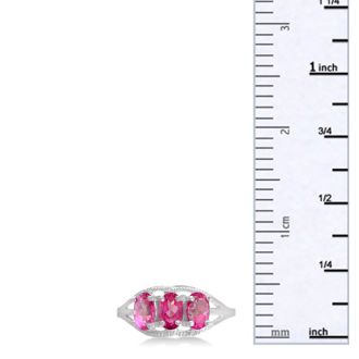 1 1/2ct Pink Topaz and Diamond Ring in Sterling Silver, Size 7 and 8 Left!
