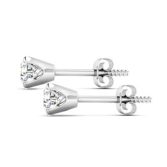 Nearly 1 Carat Diamond Stud Earrings In 14 Karat White Gold