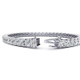 7 Carat Round Diamond Tennis Bracelet In 14 Karat Yellow Gold, 7 Inches