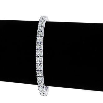 7 Carat Round Diamond Tennis Bracelet In 14 Karat Yellow Gold, 7 Inches