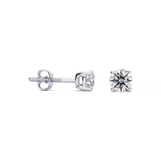 0.28 Carat Colorless Diamond Earrings In 14 Karat White Gold