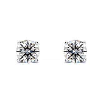 0.28 Carat Colorless Diamond Earrings In 14 Karat White Gold
