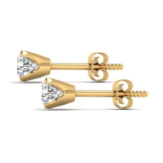 1 Carat Diamond Stud Earrings In 14 Karat Yellow Gold
