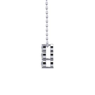 1/2ct Three Stone Diamond Necklace In 14K White Gold, 18 Inches