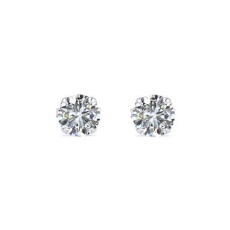 0.30 Carat Diamond Stud Earrings In 14 Karat White Gold
