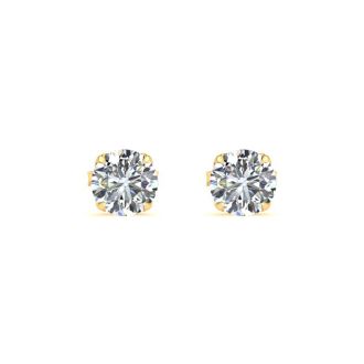 0.30 Carat Diamond Stud Earrings In 14 Karat Yellow Gold