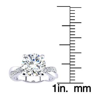 1 3/4 Carat Diamond Engagement Ring In 14K White Gold, 1 1/2 Carat Center Diamond, H-I I1-I2