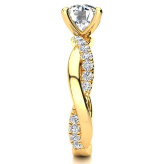 1 3/4 Carat Diamond Engagement Ring In 14K Yellow Gold, 1 1/2 Carat Center Diamond, H-I I1-I2