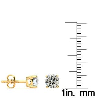 1 1/4 Carat Diamond Stud Earrings In 14 Karat Yellow Gold