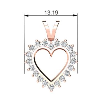 1/4 Carat Classic Diamond Heart Pendant in Rose Gold