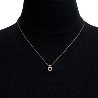 1/4 Carat Classic Diamond Heart Pendant in Rose Gold