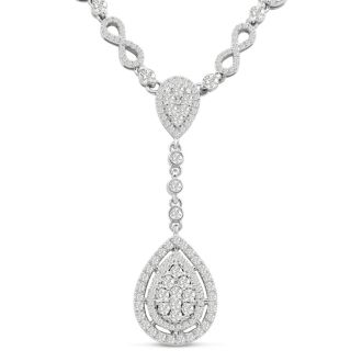 14 Karat White Gold 6.77 Carat Handmade Diamond Necklace. SuperJeweler's Newest Incredible Fine Jewelry Statement Piece