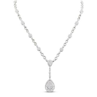 14 Karat White Gold 6.77 Carat Handmade Diamond Necklace. SuperJeweler's Newest Incredible Fine Jewelry Statement Piece