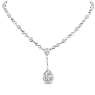 14 Karat White Gold 6.77 Carat Handmade Diamond Necklace. SuperJeweler's Newest Incredible Fine Jewelry Statement Piece