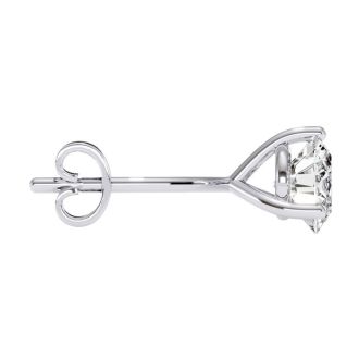 1 1/2 Carat Diamond Stud Earrings In Martini Setting 14 Karat White Gold