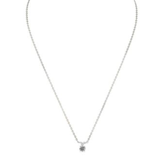 .22 Carat Genuine, Natural Earth-Mined Colorless Diamond Pendant in 14k with Free 18 Inch Chain