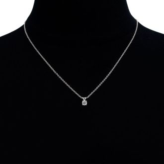 .22 Carat Genuine, Natural Earth-Mined Colorless Diamond Pendant in 14k with Free 18 Inch Chain