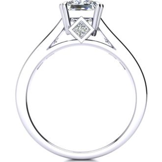 2 Carat Princess Cut Diamond Engagement Ring In 14K White Gold
