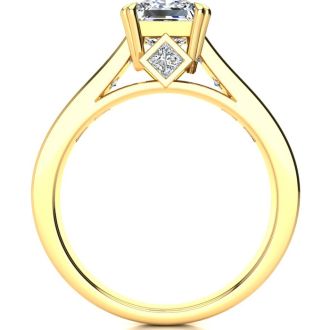 2 Carat Princess Cut Diamond Engagement Ring In 14K Yellow Gold