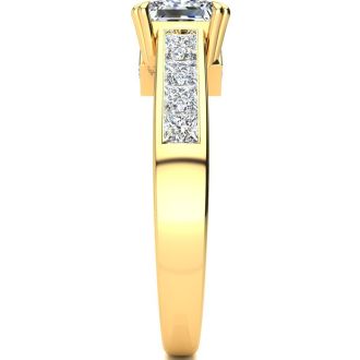 2 Carat Princess Cut Diamond Engagement Ring In 14K Yellow Gold