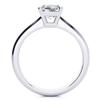 1 1/2 Carat Emerald Cut Diamond Solitaire Ring In 14K White Gold