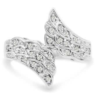 1/3 Carat Natural Diamond Angel Wing Ring