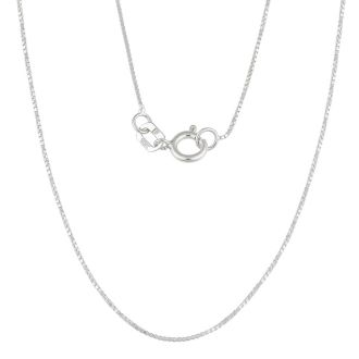 1/4 Carat Bezel Set Diamond Solitaire Necklace in 14K White Gold, 18 Inches