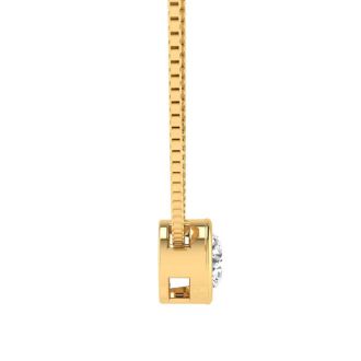 1/4 Carat Bezel Set Diamond Solitaire Necklace in 14K Yellow Gold, 18 Inches