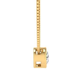 1/3 Carat Bezel Set Diamond Solitaire Necklace in 14K Yellow Gold, 18 Inches
