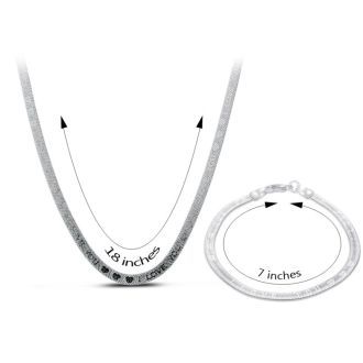 I Love You Necklace and Bracelet Set
