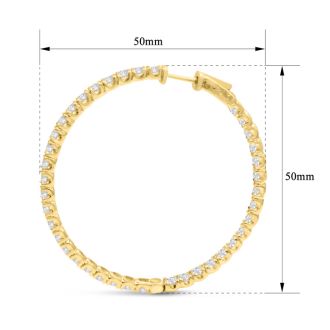 Gold hoop earrings 2 inch outlet