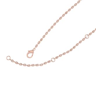 14K Rose Gold Over Sterling Silver Heart Necklace With Free Mother's Day Custom Engraving, 18 Inches