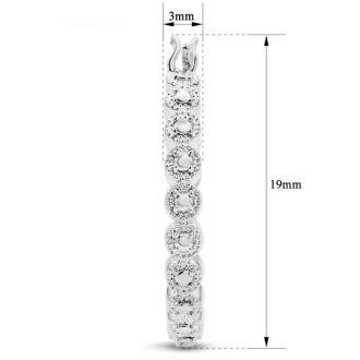 1/4 Carat Diamond Halo Look Hoop Earrings, 3/4 Inch.  So Beautiful And Brand New!