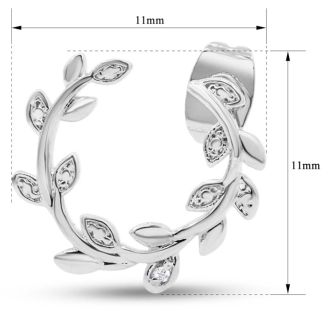 Vine Leaf Diamond Earrings, 1/2 Inch. Brand New Beautiful Style!