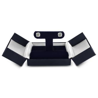 1 1/2 Carat Diamond Stud Earrings in 14 Karat White Gold