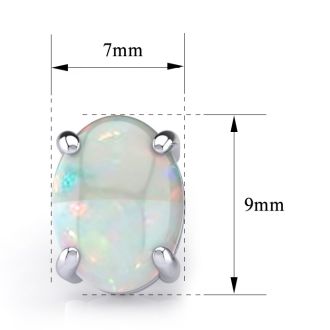 2 Carat Opal Stud Earrings In Sterling Silver