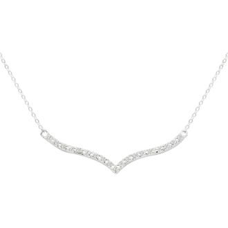 19 Natural Diamond Curved V Necklace, 17 Inches. Such a Beautiful Style!!! 