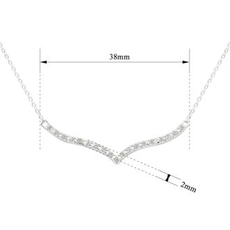 19 Natural Diamond Curved V Necklace, 17 Inches. Such a Beautiful Style!!! 
