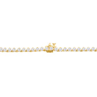 10 Carat Diamond Tennis Necklace In 14 Karat Yellow Gold