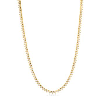 8.33 Carat Diamond Tennis Necklace In 14 Karat Yellow Gold, 17 Inches