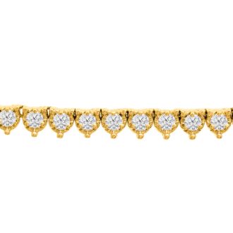 8.33 Carat Diamond Tennis Necklace In 14 Karat Yellow Gold, 17 Inches