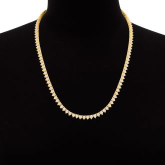 8.33 Carat Diamond Tennis Necklace In 14 Karat Yellow Gold, 17 Inches