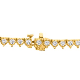 8.33 Carat Diamond Tennis Necklace In 14 Karat Yellow Gold, 17 Inches
